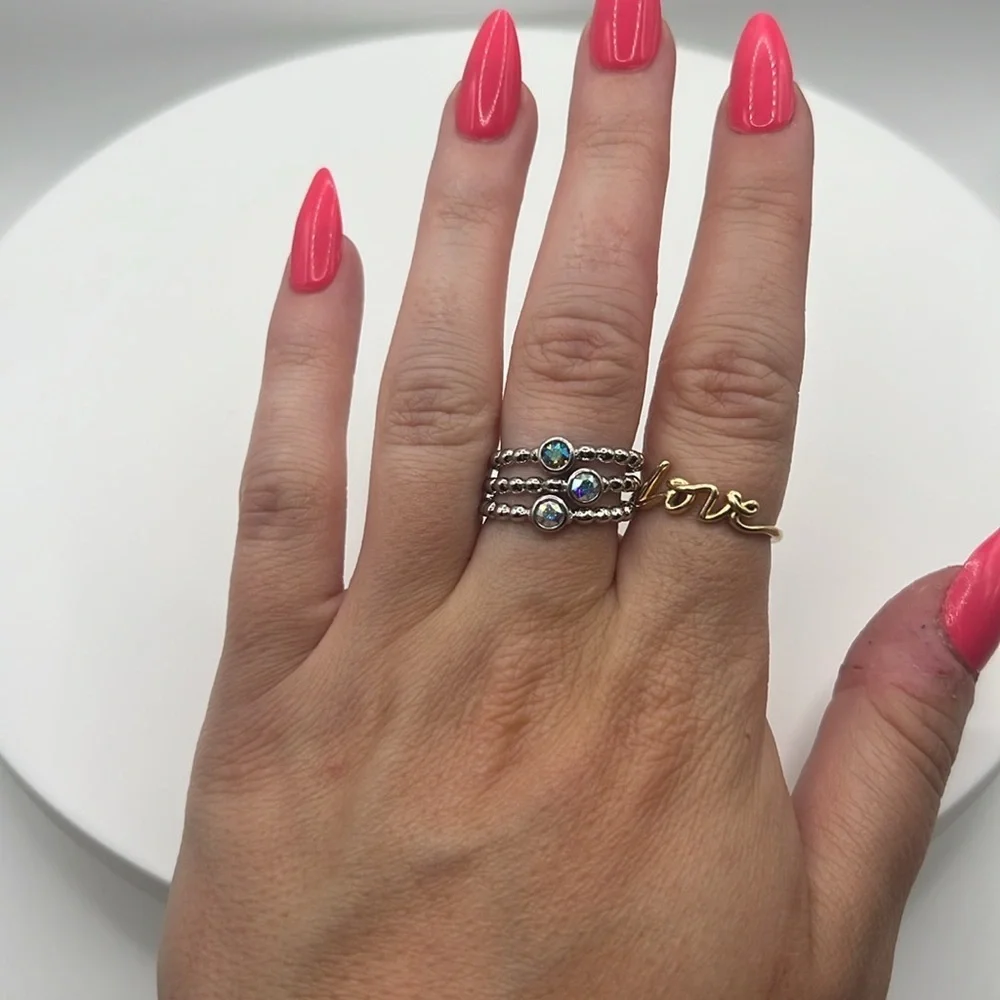 233. QUDO set of 3 stainless steel stackable rings